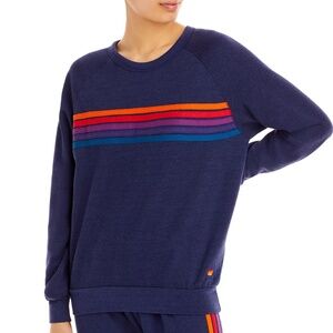 Aviator Nation Five Stripe Crewneck Sweatshirt